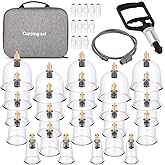 yeesport 24 Cups Cupping Therapy Set, Cupping Kit for Massage Therapy, Cupping Set Massage Therapy Cups with Vacuum Magnetic Pump, Suction Hijama Cupping Set for Pain Relief Relaxation