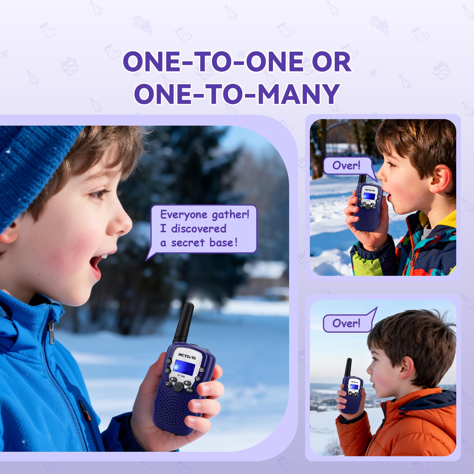 Retevis RT388 Walkie Talkie Kinder, Spielzeug Kinder mit Taschenlampe, Funkgeräte ab 4-12 Jahre, Weihnachten Geschenke Junge Mädchen für Familienspiel, Abenteuer (1 Paar, Dunkelblau) 8