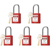 TAEGIQI Lockout Tagout Locks Set,Loto Locks Keyed Alike,OSHA Compliant Safety Padlocks 5 pcs for Lock Out Tag Out Kits and Devices