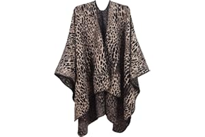 MissShorthair Women's Printed Shawl Wrap Fashionable Open Front Poncho Cape, Gift for Women
