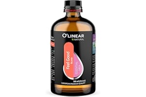 O'LINEAR Premium Aromatherapy Essential Oil Feel Good Blend - 3.4 Fl Oz Happy & Relaxing Scent for Diffusers for Home - Relax Essential Oils for Humidifiers with Lavender Rose Lemon Cinnamon Geranium Aroma