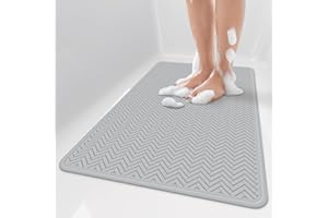 OTHWAY Bathtub Mat Non Slip, Small Rubber Bath Mat for Tub, Machine Washable Shower Anti Slip Mat with Strong Suction Cups (L