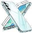 ivoler 3-in-1 Clear Case for Samsung Galaxy A16 5G with 2 Pack Tempered Glass Screen Protector, [Military Grade Protection] Thin Slim Phone Cover Hard Back [Anti-Scratch] [Non-Yellowing]-Clear
