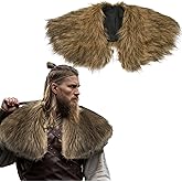Viking Cloak Costume Men Fur Collar Medieval Renaissance Wrap King Warrior Cape Shawl Halloween LARP Cosplay Costume