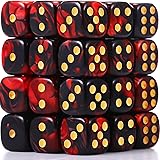 TecUnite 25 Pieces Colored Dice 6 Sided Dice Set, 6