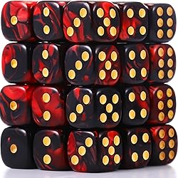 TecUnite 25 Pieces Colored Dice 6 Sided Dice Set, 6
