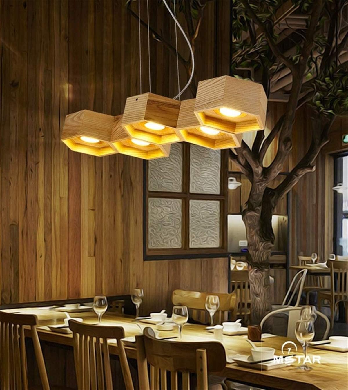 Deckenventilator mit Beleuchtung Holz Insel Pendelleuchte Fixture