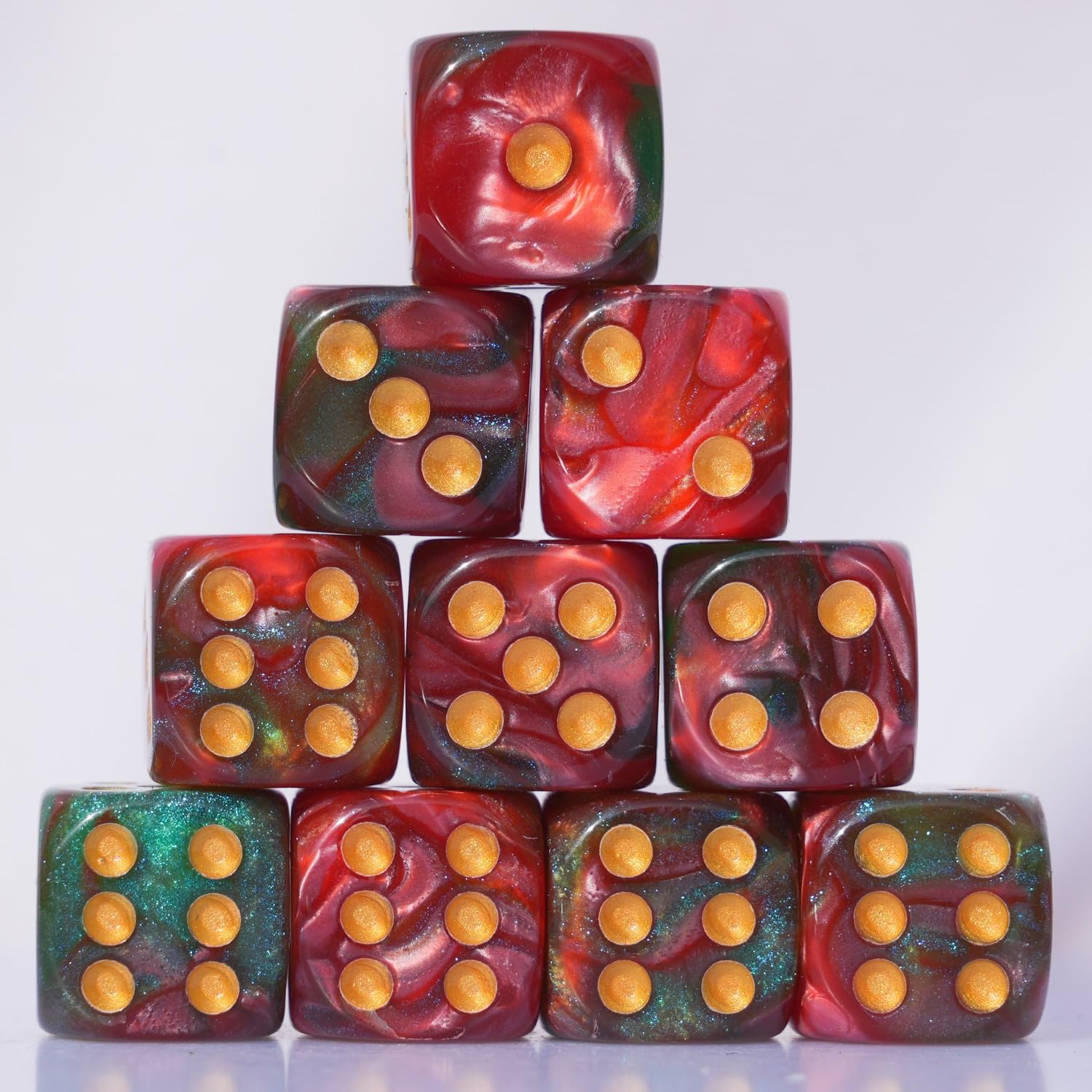 10 PC D6 dice 16mm Acrylic Dice Set for RPG MTG DND