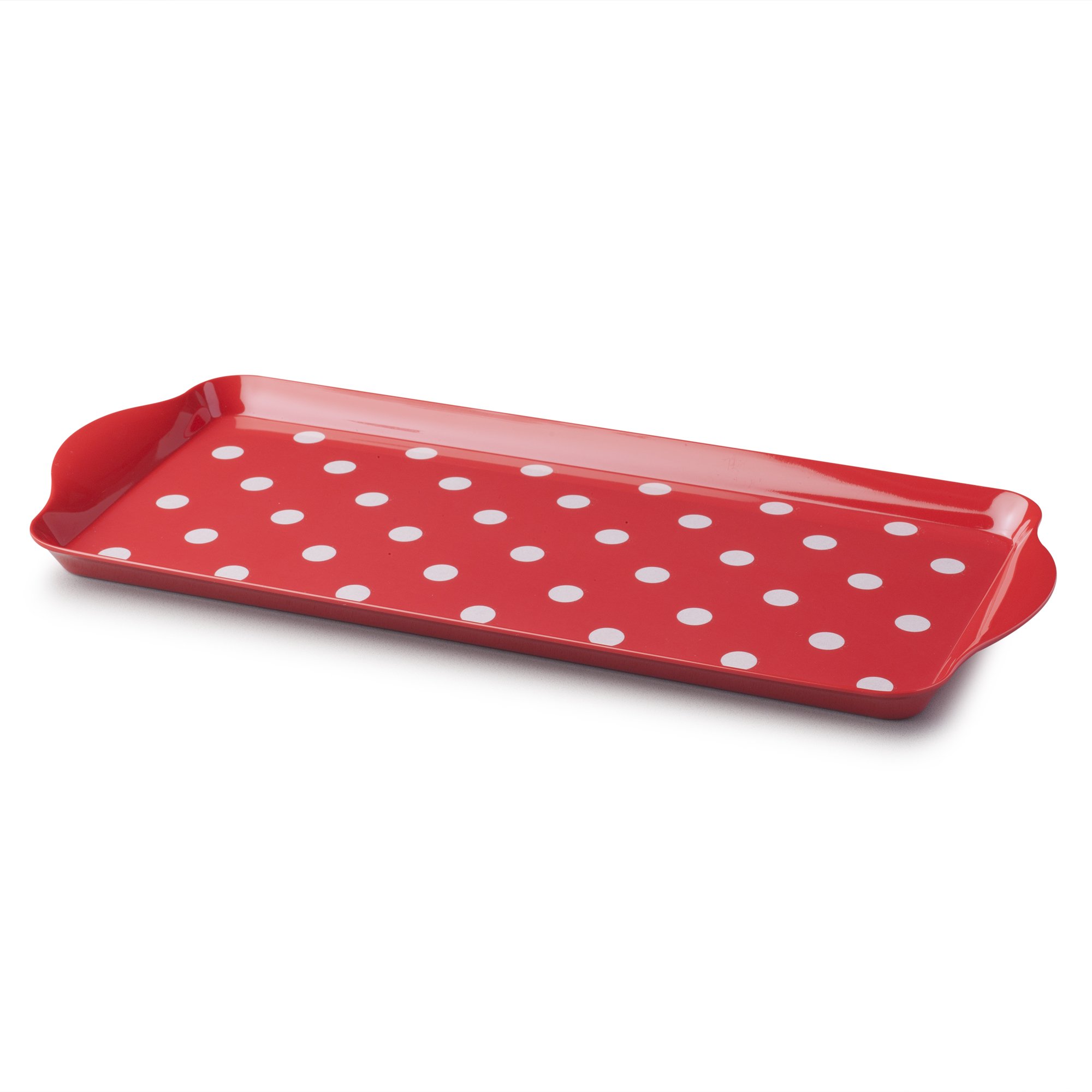 Zeal Melamine Dotty Serving Design Tray (38x17cm) Red