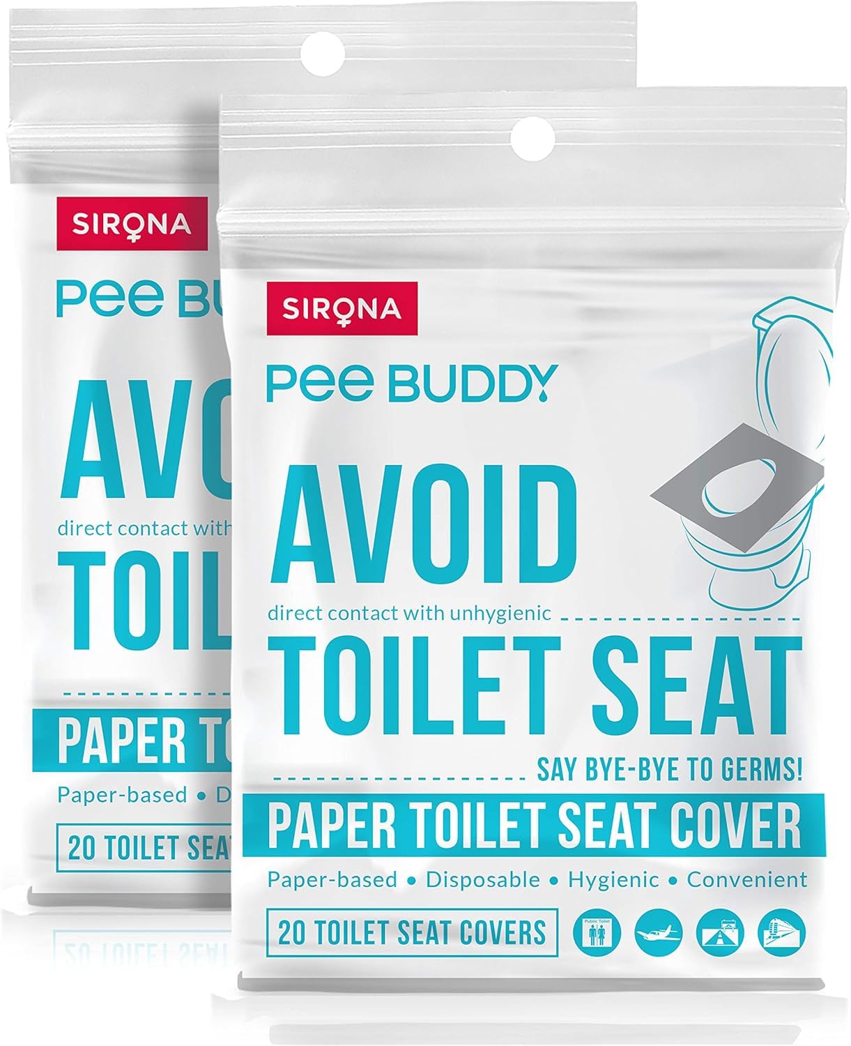 Peebuddy Disposable Paper Toilet Seat Covers (Pack of 40) | No Direct Contact with Unhygieneic Seats| Easy to Dispose| Nature Friendly| Must Have for Women