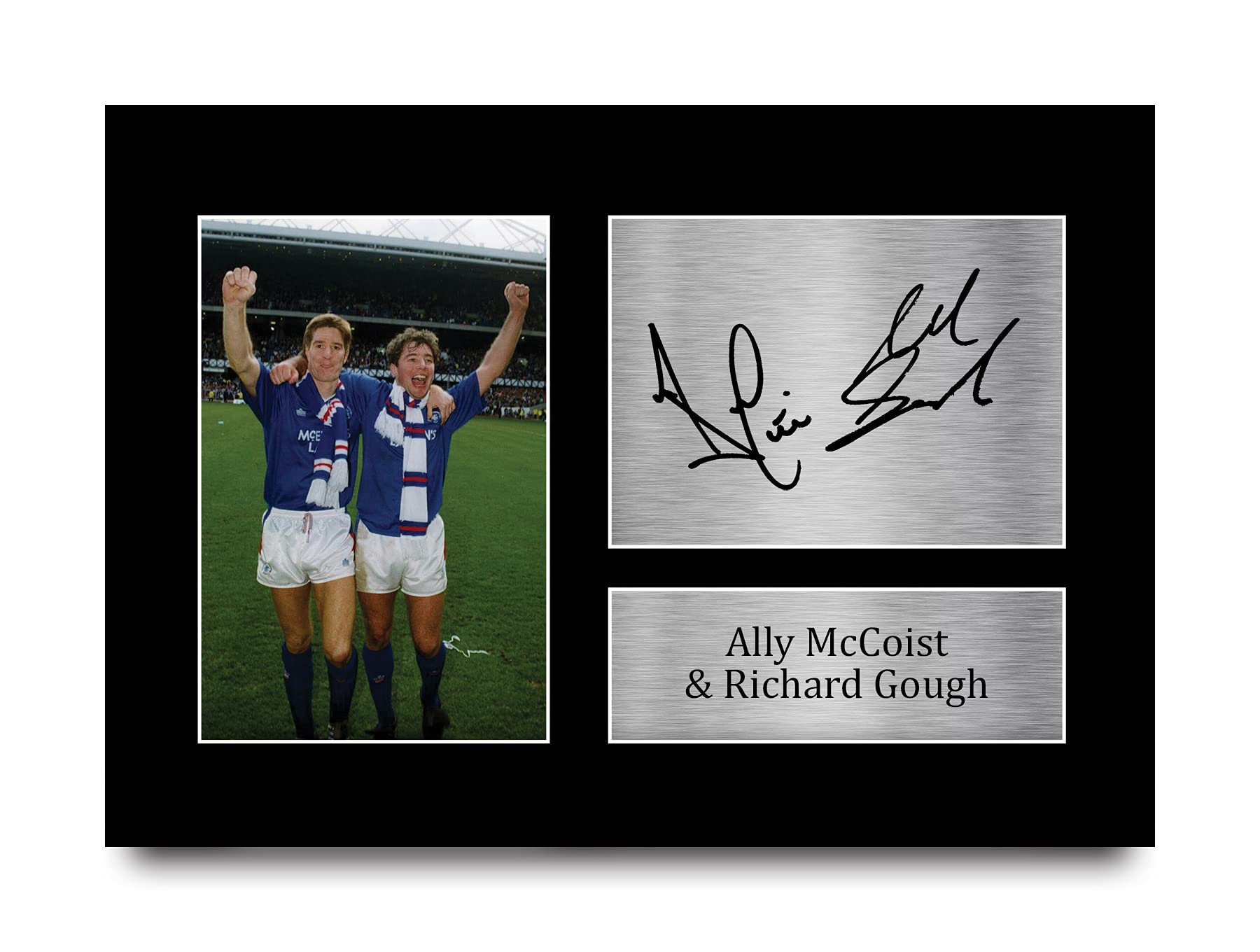 HWC Trading A4 Ally McCoist & Richard Gough Rangers Gifts Printed Signed Autograph Picture for Fans and Supporters - A4