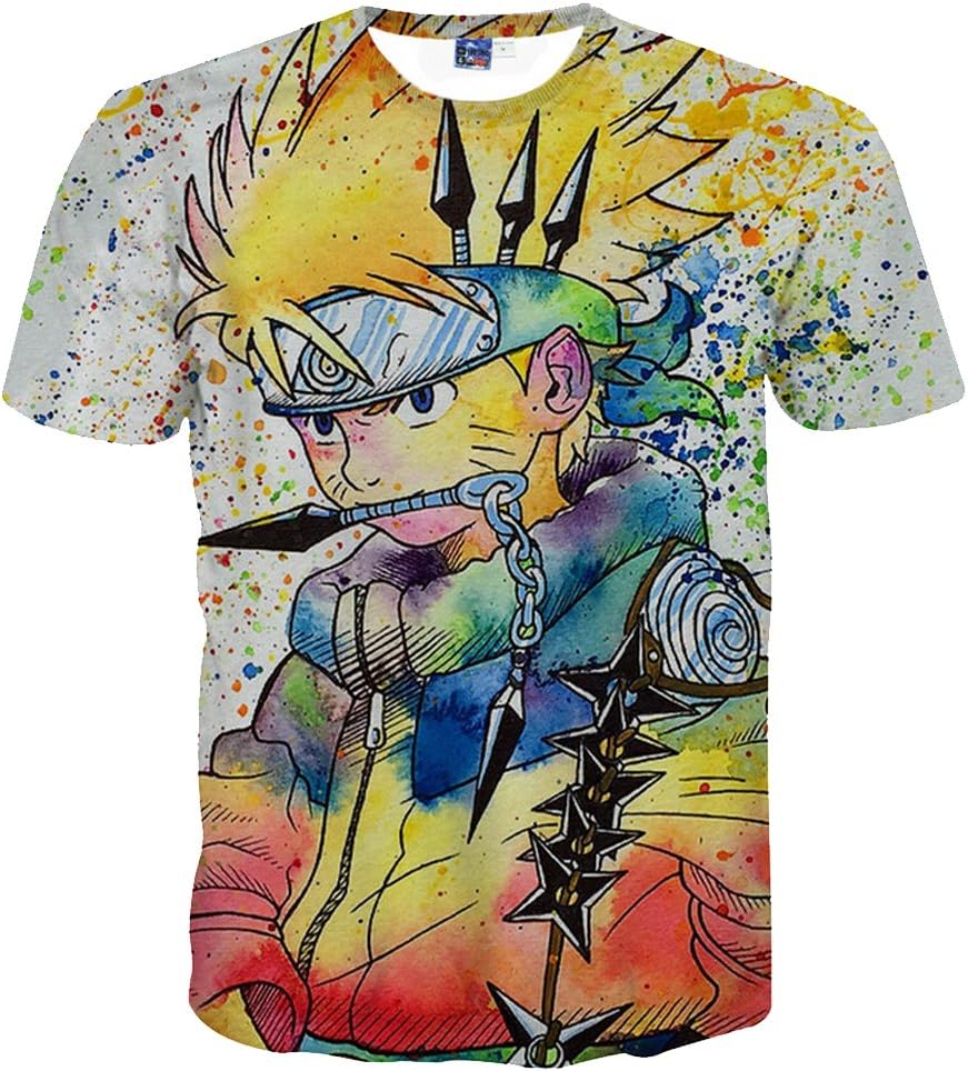 Unisex Men's Fashion Naruto Graphic T-Shirts 3D Printed Casual Anime Shirts Pattern Tees Men Women
