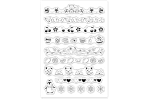 1 Sheet PVC Plastic Clear Stamps, Cute Daily Theme Silicone Stamp, Pets Afternoon Tea and Gift Box Pattern Clear Stamp for DI