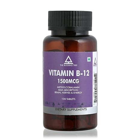 The Blessing Tree Methylcobalamin Vitamin B12 Max Absorption for Brain and Nervous Support-120 veg tablets