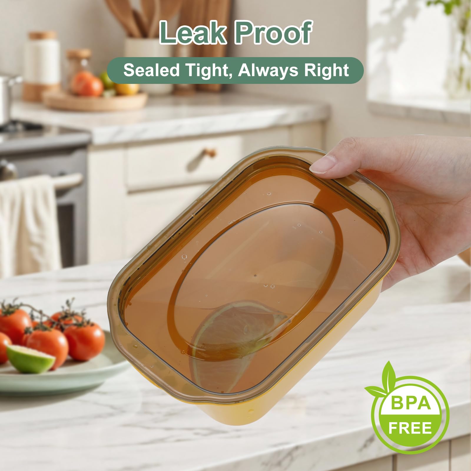 VINATO Frischhaltedosen mit Deckel 10er Set – 500ml Gefrierdosen aus BPA-freiem PP, stapelbare Vorratsdosen mit Deckel, mikrowellen- & gefrierschrankgeeignet 3