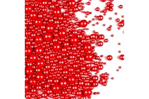 JOYVITAS Red Pearl Sugar Sprinkles for Cake Decorating, Mix Size, Edible Candy Pearls Cupcake Toppers, Baking Edible Cake Decorations for Kid's Birthday Christmas Wedding Party, 150g/5.29oz