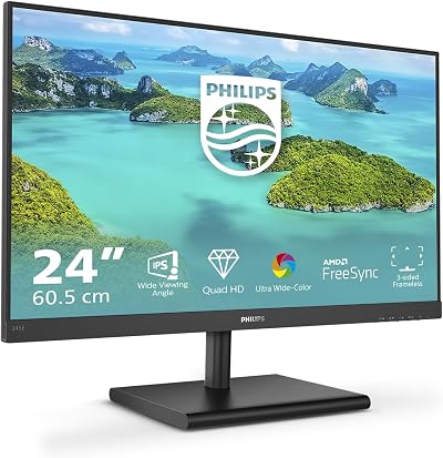Philips 245E1S 24" QHD Monitor 75Hz IPS AMD FreeSync 2560x1440 HDMI DP