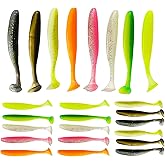 Soft Plastic Fishing Lures, 24Pcs Paddle Tail Swimbaits for Bass Fishing, Bass Fishing Lure Swim Baits for Fishing Trout Redf