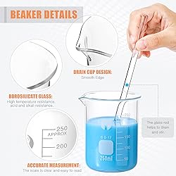 Feekoon 10 Pieces Glass Measuring Beaker and