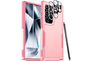 Red2Fire for Samsung Galaxy S24 Ultra Case, with 2Pcs [Tempered Glass Screen Protector+Camera Protector][Military Grade Shockproof] Heavy Duty Full Body Protection Phone Case for S24 Ultra Case