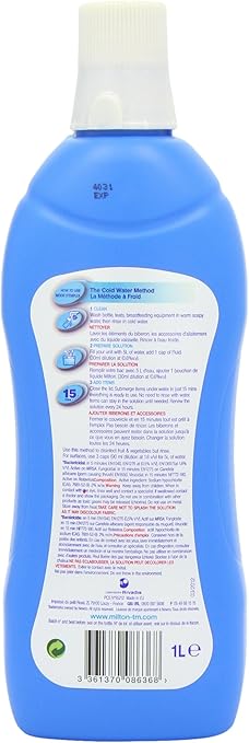 sterilising bottles with milton