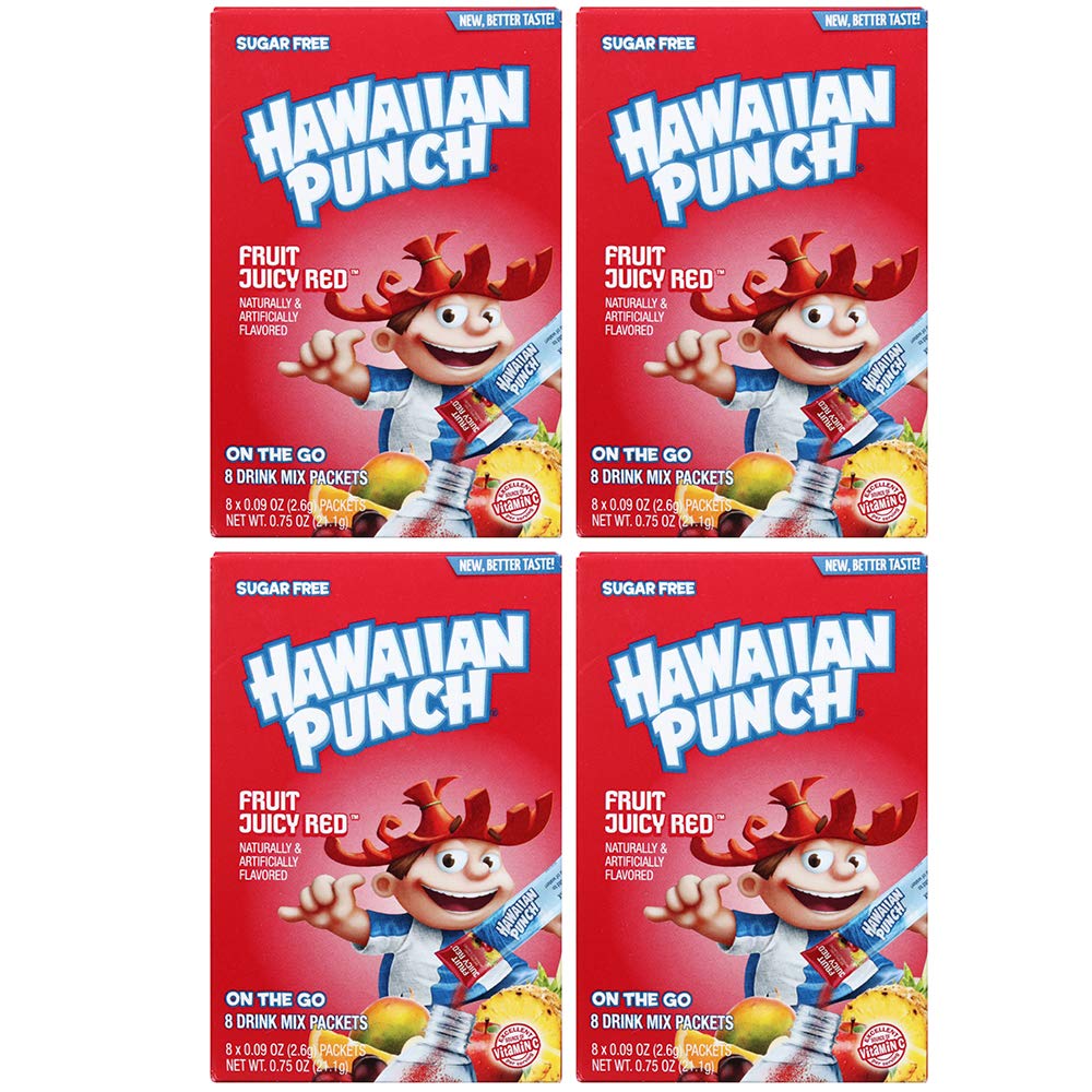 Hawaiian Punch Fruit Juicy Red on the Go New Better Taste 8 Drink Mixes - 4 Pack