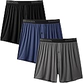 BAMBOO COOL Mens Boxer Shorts Underwear Soft Comfortable Breathable Knit Boxers Short for Men (3 or 5 Pack)