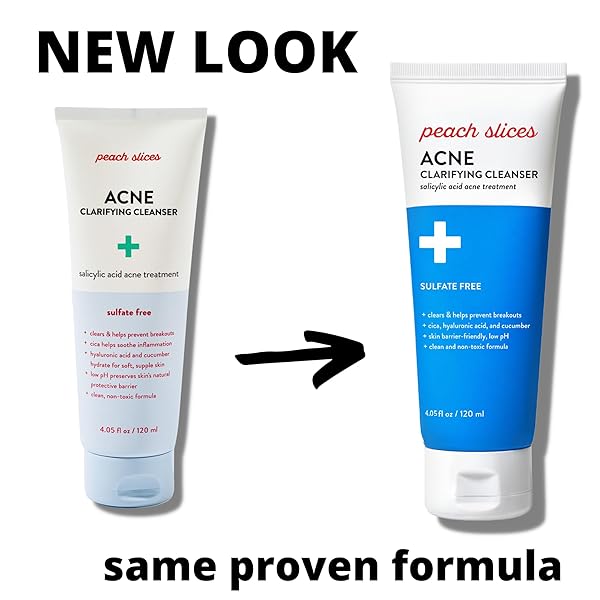 PEACH SLICES | ACNE CLARIFYING CLEANSER | DEEP CLEANS & PREVENTS ACNE | 2% SALICYLIC ACID | HYALURONIC ACID | SULFATE-FREE | HYDRATES & CALMS SKIN | GENTLE FORMULA | FACE WASH | CRUELTY-FREE | 4 OZ