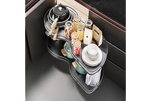 Corner Cabinet Pull Out Organizer 12" 14" 16" 18" Opening Blind Corner Cabinet Pull Out Shelf 2-Tier Kitchen Cabinet Organize