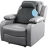 MABOZOO 2 Piece Sherpa Fleece Lumbar Support Pillow for Recliner Chair, Memory Foam Lumbar Pillow with Headrest for Back Pain Relief, Back Support Cushion for Office Chair(Grey)