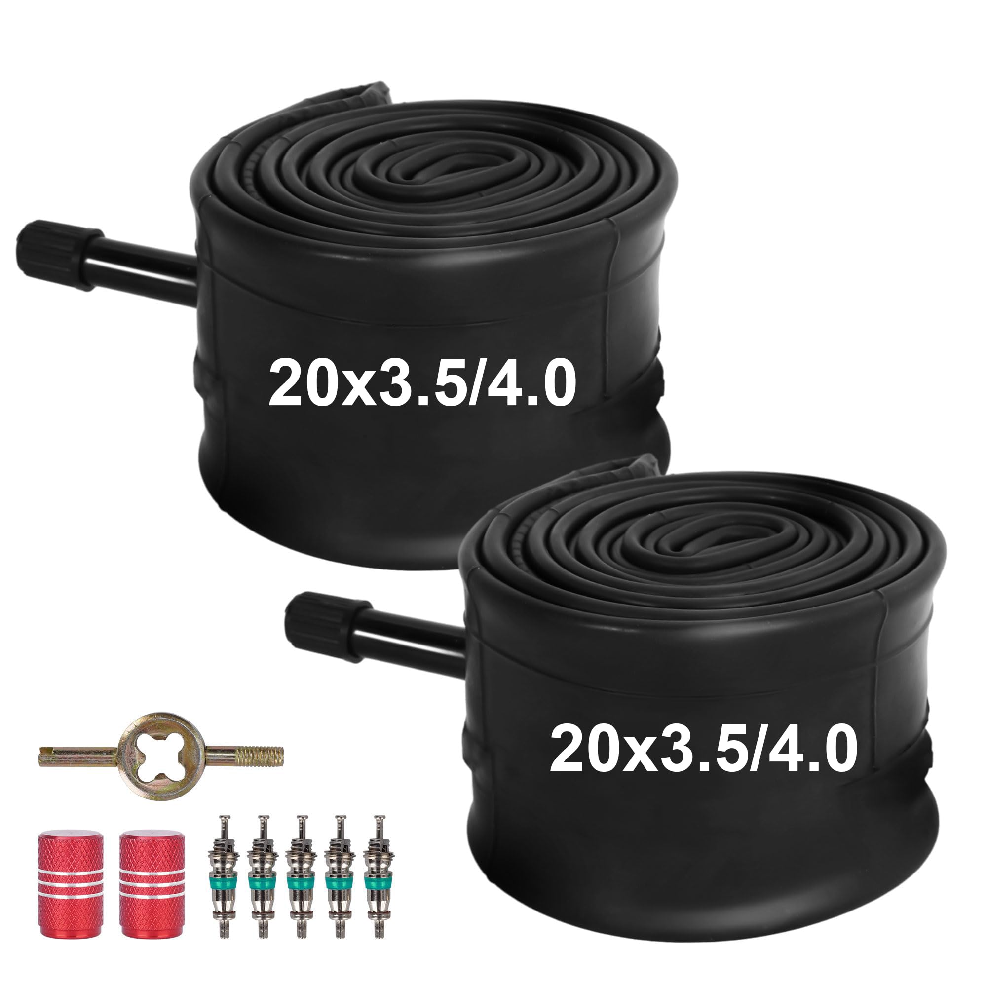 20 Inch Bike Tubes 20 x 2.125/2.40 Heavy Duty Bicycle Inner Tube with 32mm Schrader Valve and Installation Accessories (2 Pack)