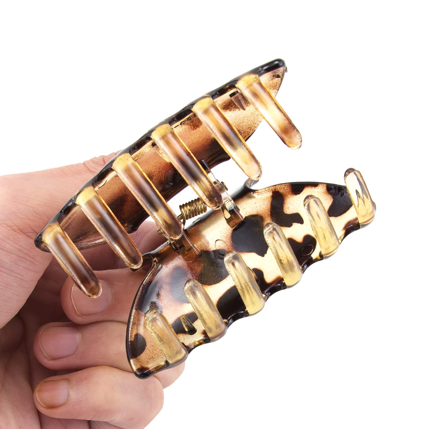 Boobeen 2 Pack Hair Claw - Leopard print Large Hair Claw - Clips Hair Catch Barrette Jaw Clamp for Women - Fashion Accessories for Women Girls (Q2-Leopard) : Beauty