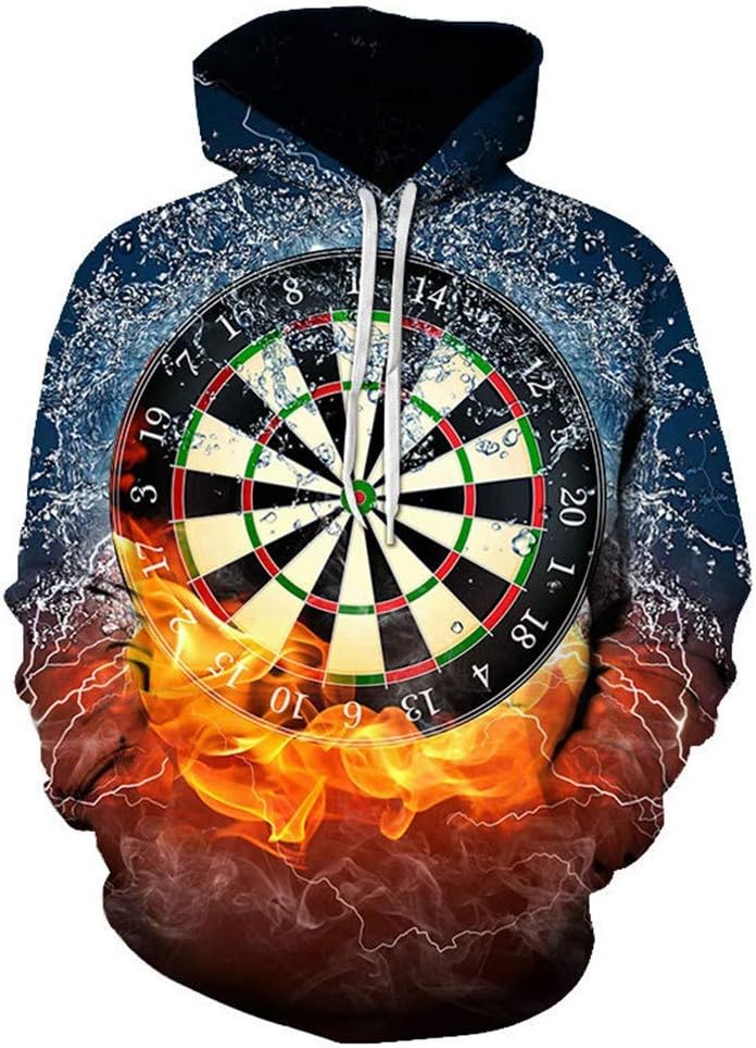 Hoodies 3D Digital Printing Darts Target Hooded Loose Couple Sweater