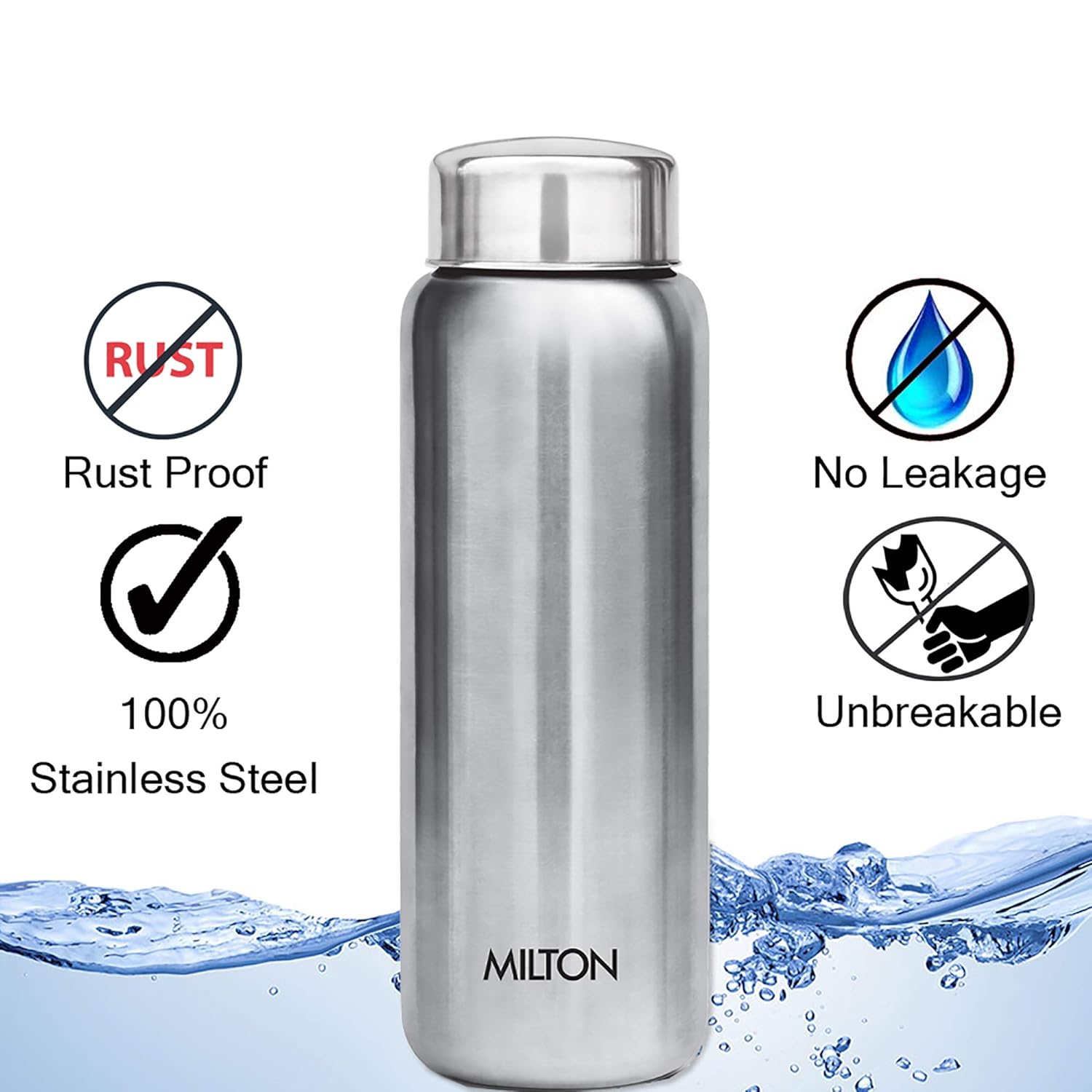milton water bottles steel