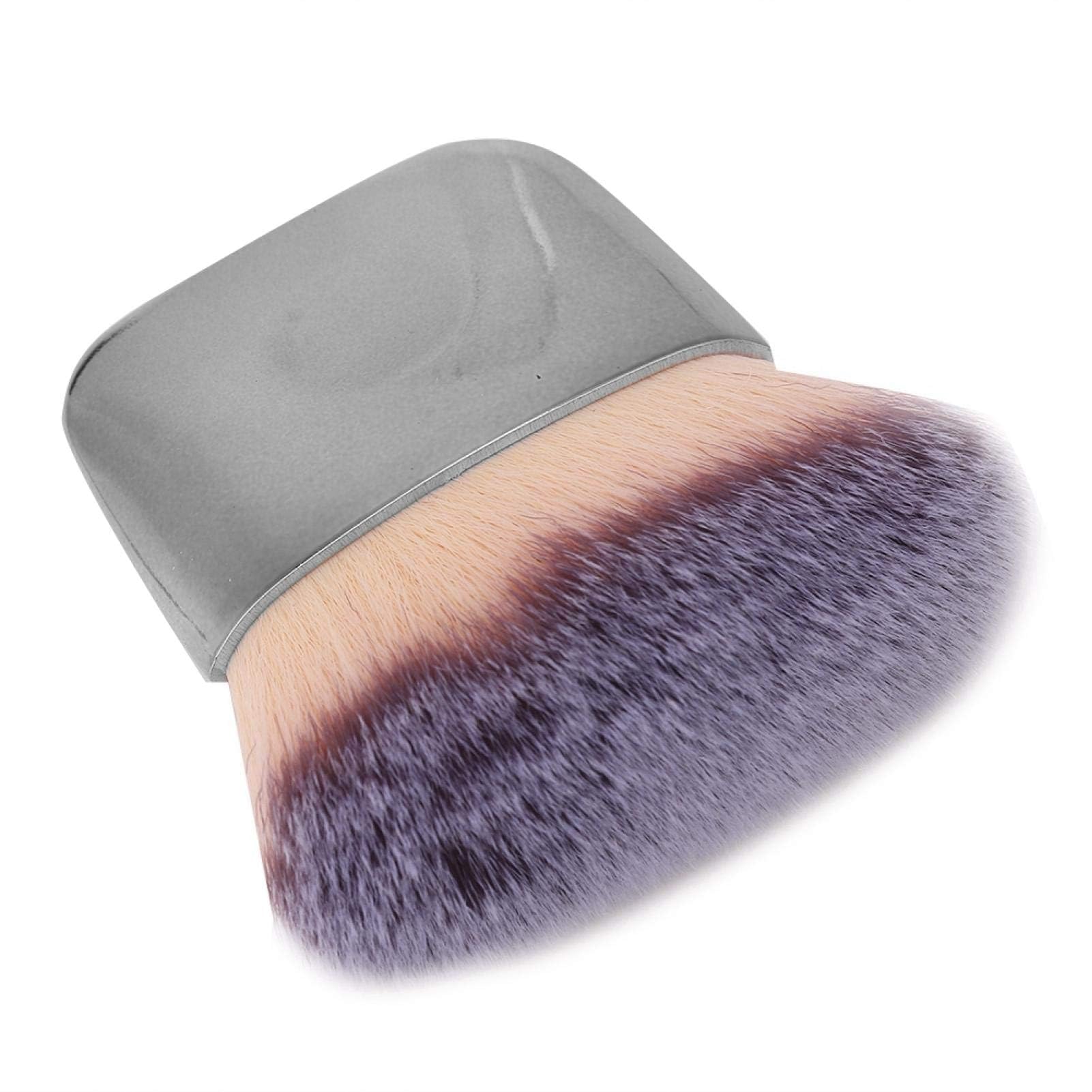 Loose Powder Brush, Flat Arched Soft Fibe Mini Makeup Brush for Foundation, Face Powder, Blush, Contour, Bronzer(Silver)