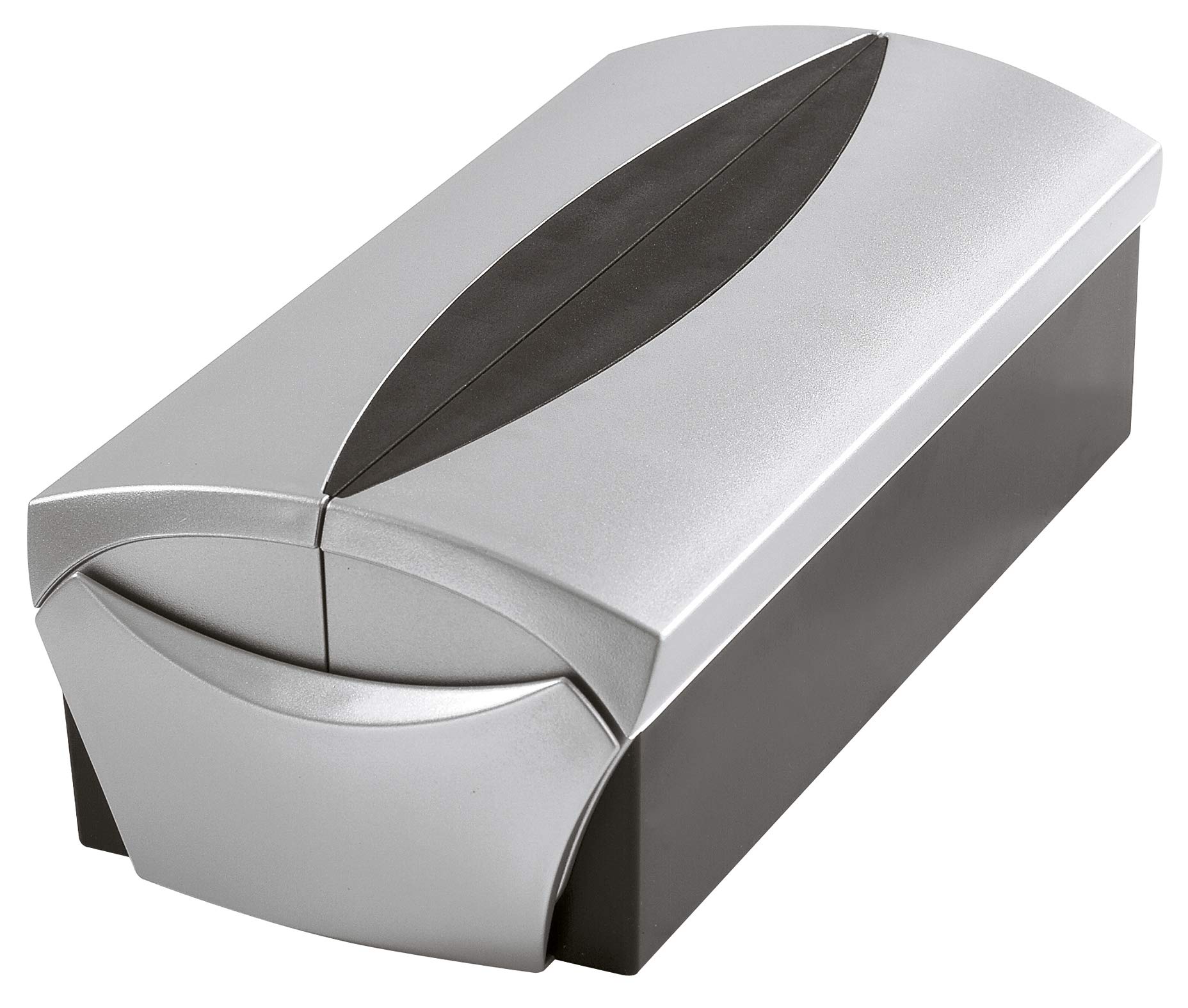 HAN 2755-77, Business card box VIP Silver Edition, exclusiv, Professional box for 500 business cards. High-quality finish, supplied with Go-Vip case, tabs and adjustable index card support, silver — image 1