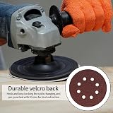 Yibaijia 15 Pcs 125mm 180 Grit Sanding Discs Hook & Loop 8 Holes for Orbital view 5