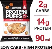 Shrewd Food Low Carb Keto Protein Puffs Brickoven Pizza 8 Pack | 112g Protein (14g per Serving), 2g Carbs | High Protein, Gl