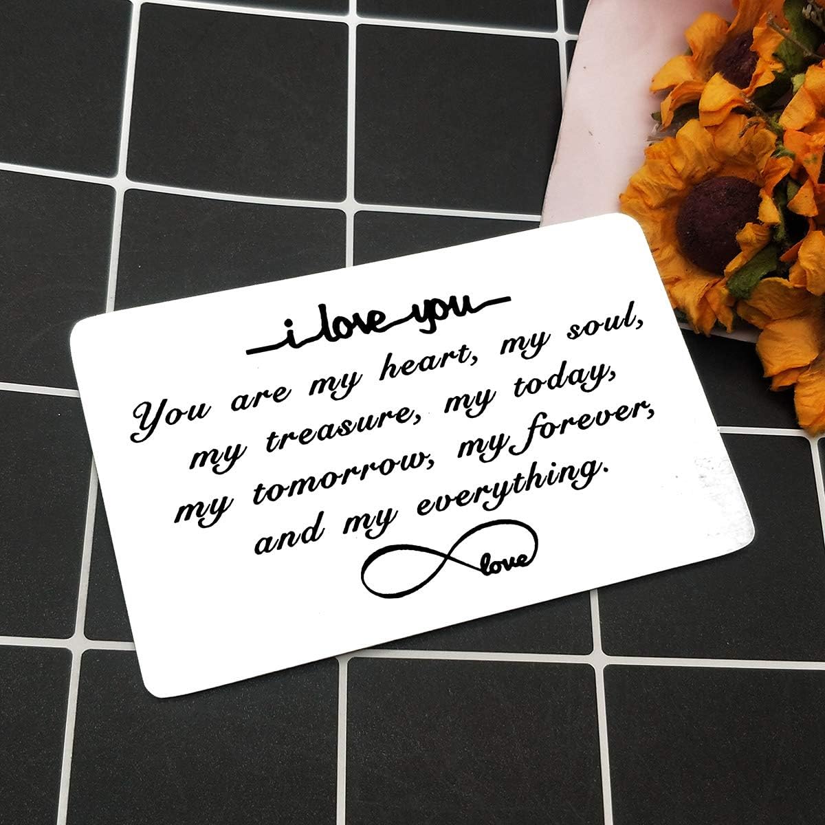 Engraved Wallet Insert Card Gifts Anniversary Card Gifts I Love You Forever Couples Gifts Soulmate Gifts for Him Her Birthday Gifts for Boyfriend Husband Valentine's Gifts for Men Christmas Presents - Image 3