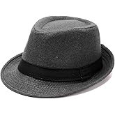 Ultrafun Fedora Hats for Men Women Classic Short Brim Felt Manhatta Fedora Hat with Feathers Band