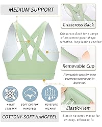 RUNNING GIRL Sports Bra for Women, Criss-Cross Back