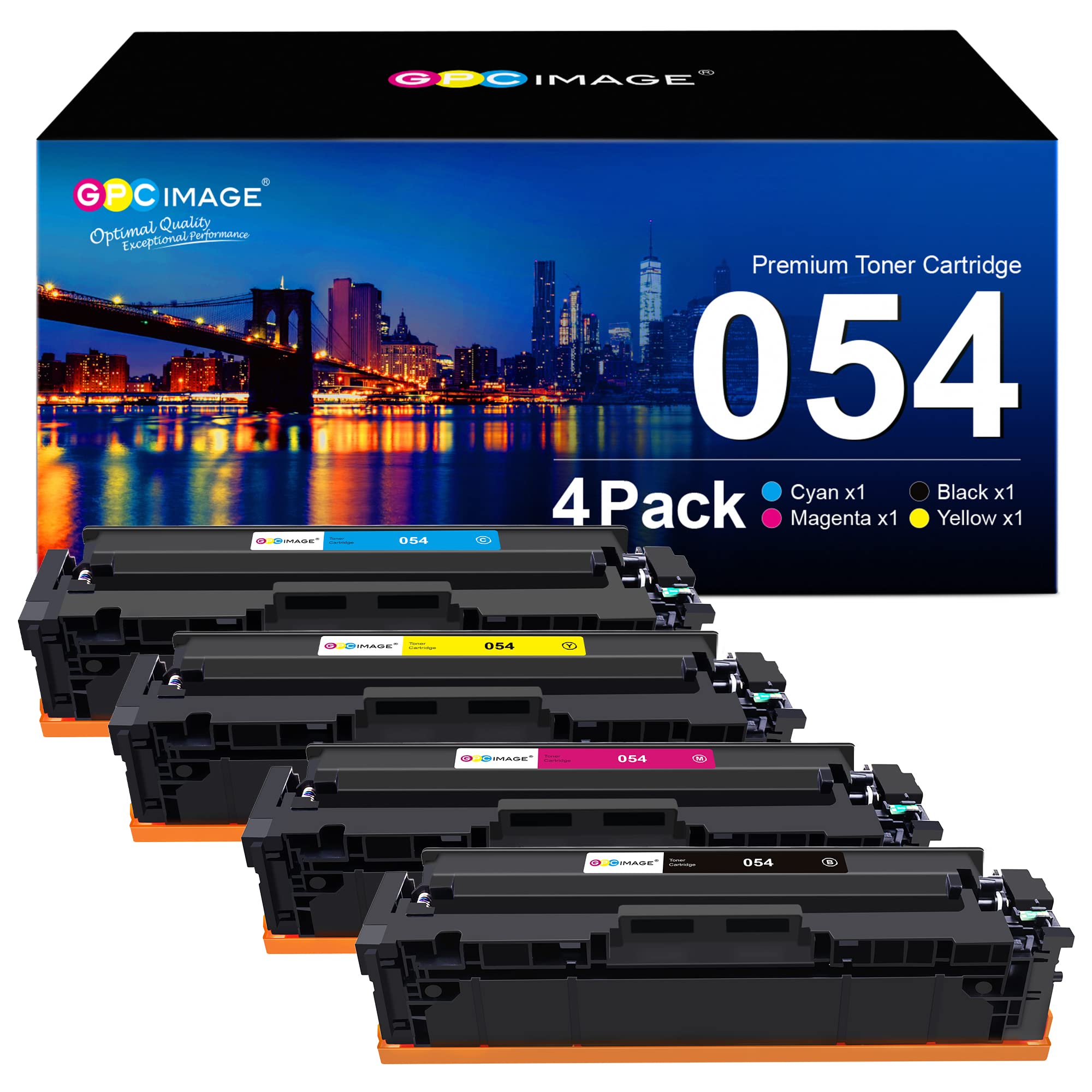 GPC Image 054 054H Toner Cartridge Compatible for Canon 054 054h Toner for Canon CLASS MF640C MF642Cdw MF641Cw MF643Cdw MF644Cdw MF645Cx LBP621Cdw LBP622Cdw LBP623Cdw(4-Pack)