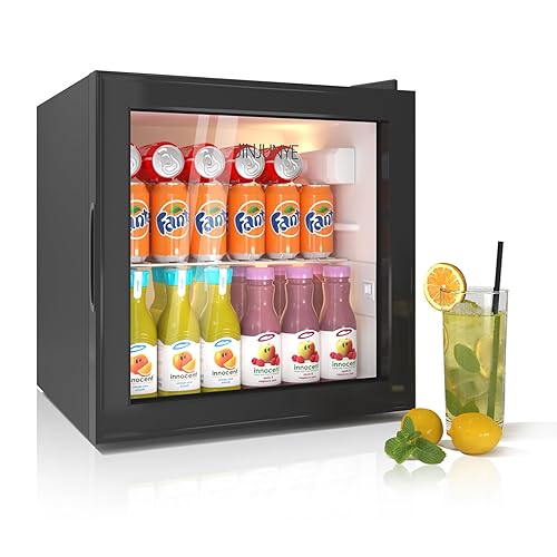 JINJUNYE Wine Cooler Refrigerator, Wine Fridge Small Countertop