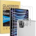 2+2 Pack SPARIN Screen Protector for iPad Pro 12.9 (2022/2021/2020) + Camera Lens Protector, Tempered Glass for iPad Pro 12.9 inch 6th/5th/4th Generation, Support Apple Pencil & Case Friendly