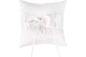 QIRMIZI Ring Pillow, Pearls Ring Cushion, Ring Bearer Holder for Beach Wedding & Ceremony, Proposal