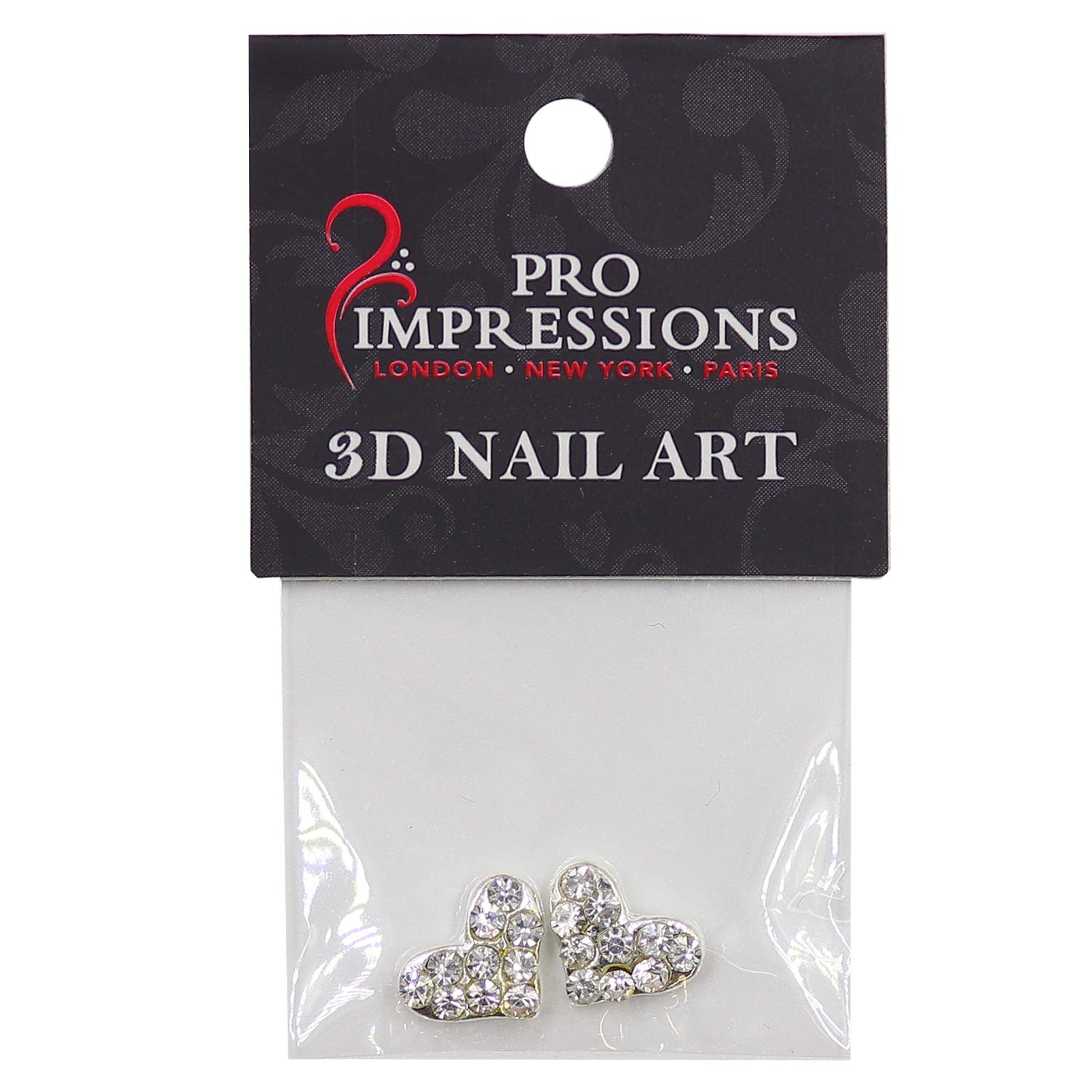 Pro Impressions 3D Nail Art Hearts 2-Piece, No.6