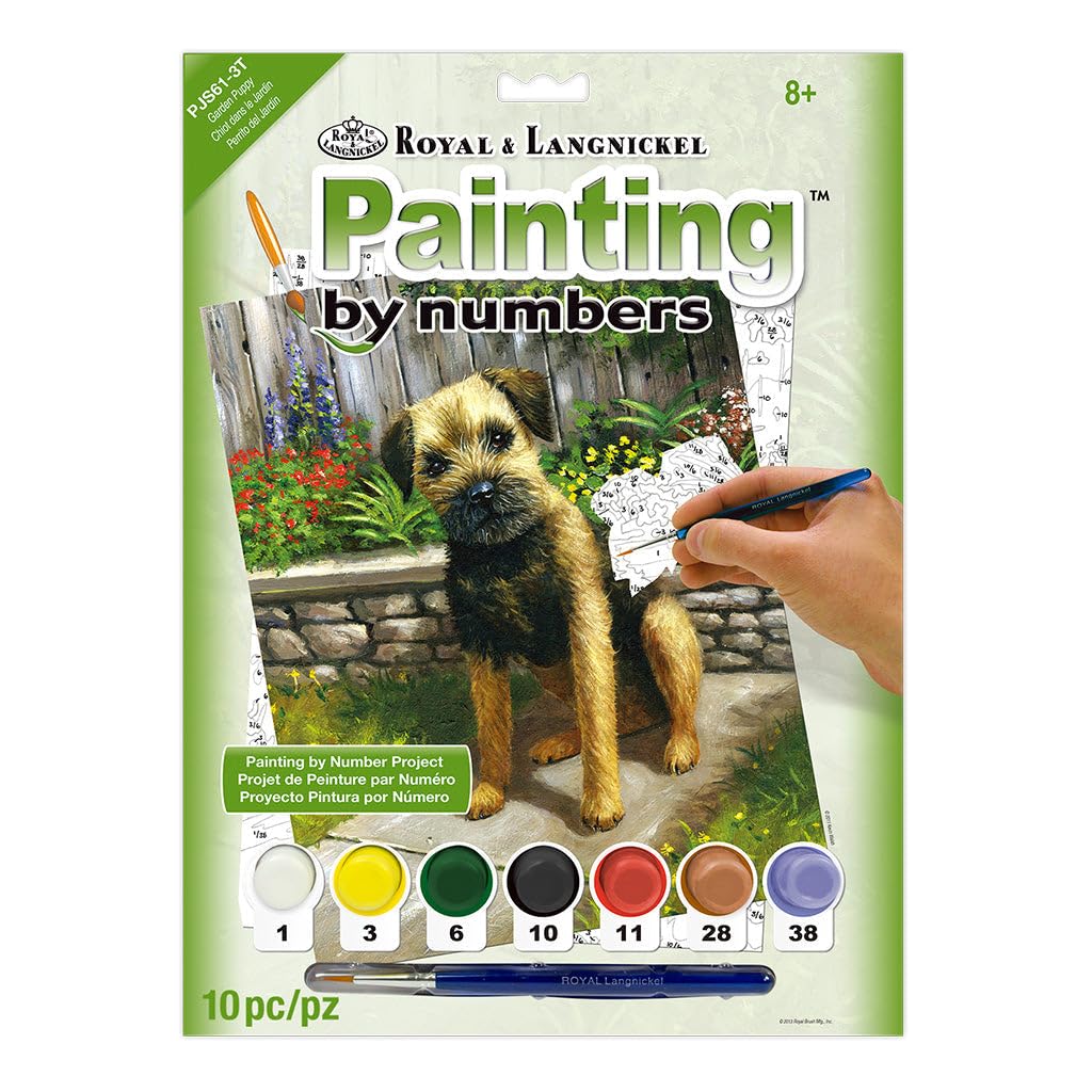 Royal & Langnickel 11 x 15 inch Garden Puppy Pre-Printed Paint by Number Painting Set