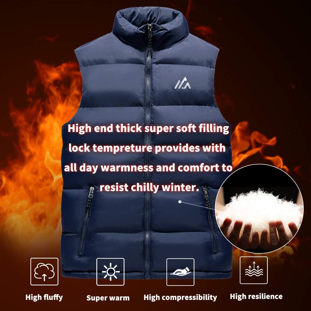 USHARESPORTS Vests for Women jackets Stand Collar women winter coats Padded Puffer Vest Quilted Gilet: Clothing