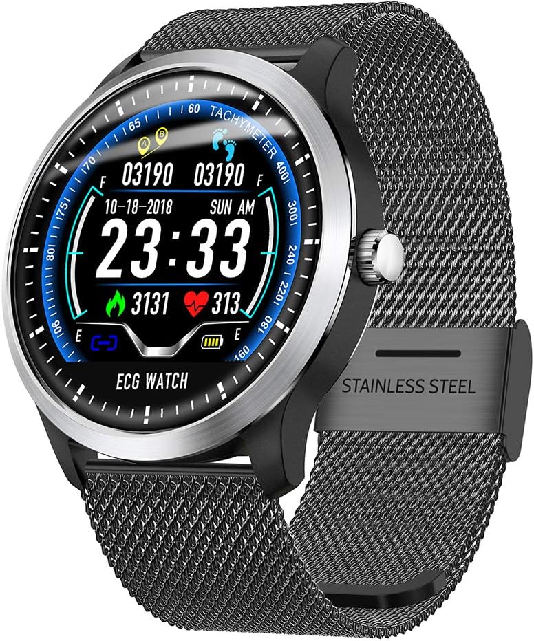 PQFYDS Bluetooth Smart Watch, N58 IP67 Waterproof Smartwatch, Fitness Tracker with Heart Rate Monitor ECG+PPG Measure for Samsung Android iOS