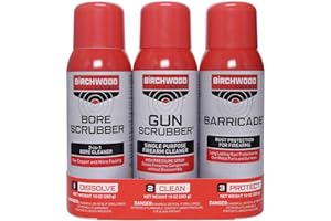 Birchwood Casey 1,2,3 Gun Scrubber, Bore Scrubber & Barricade Value Pack Gun Cleaning Kit, 3 Aerosol Cans, 10 OZ